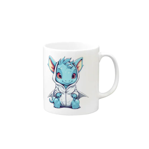 パーカーを着ているドラゴン Mug