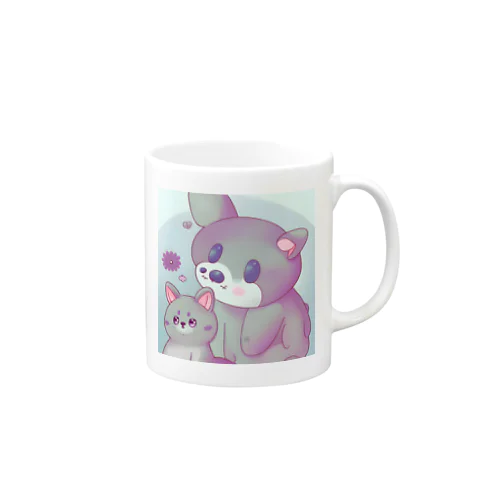 可愛い猫の家族 Mug