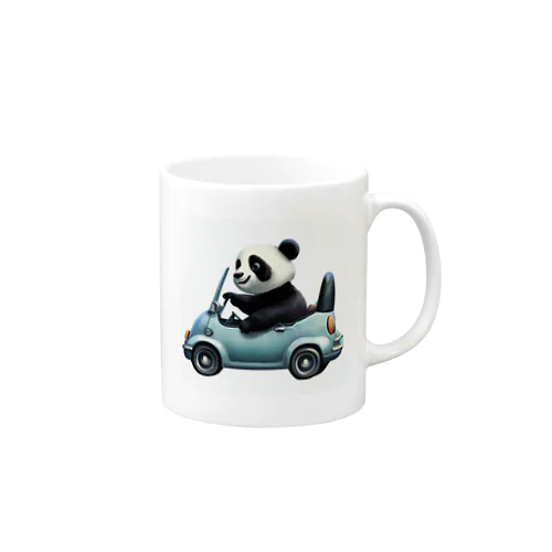 Panda driving a car（車を運転するパンダ） Mug