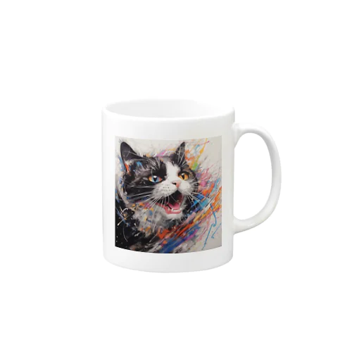 躍動する猫 Mug