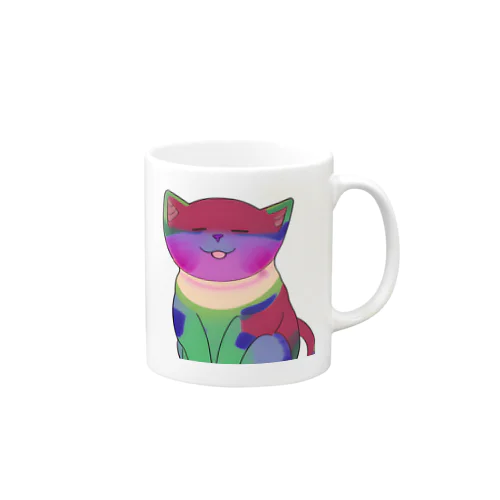 幸運を呼ぶ⁈虹色ネコ助 Mug