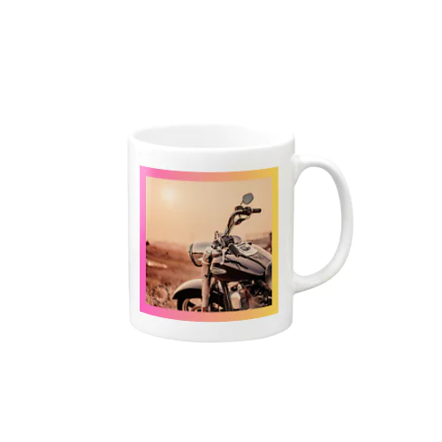 桃色の夕焼けバイク編 Mug