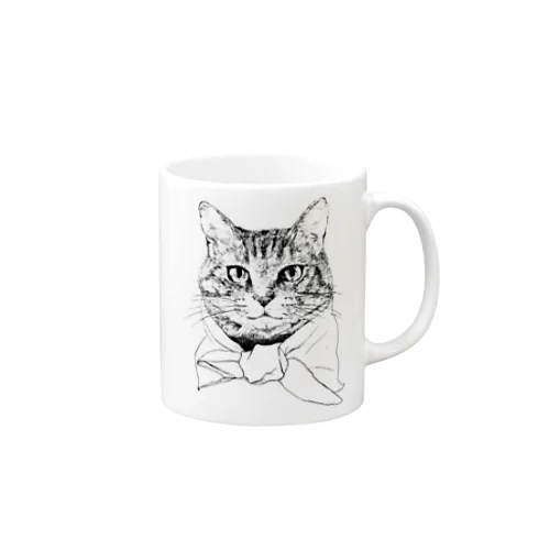 ペン画のしましま猫ちゃん Mug