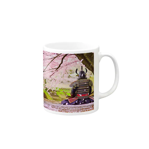 わび　侍の哀愁と桜の美しさ Mug