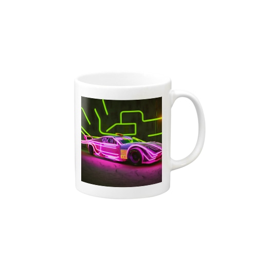 ネオンライトのスポーツカー Mug