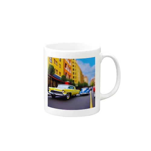 クラシックカーと街並み Mug