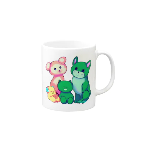 可愛い　動物達　アニメ Mug