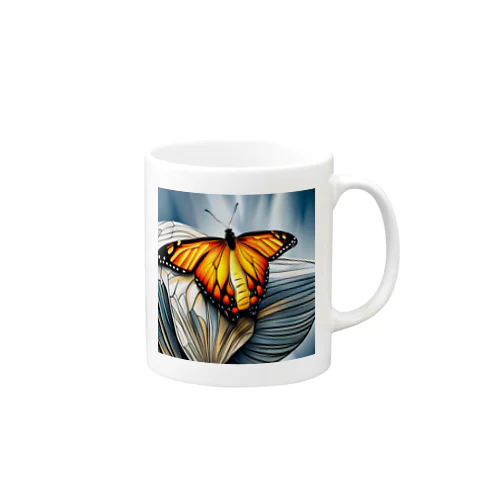 蝶の貝殻 マグカップ