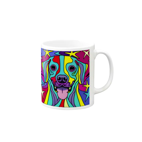 奇抜なアート風の可愛い犬のグッズ Mug