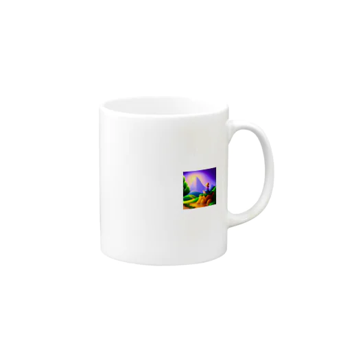 美しい自然の風景を楽しむ少女 Mug