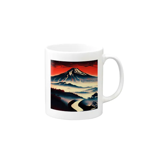 夕空の富士山 Mug