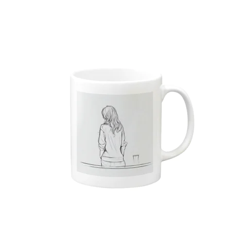 シンプルライフ　ー休憩中の女性ー Mug