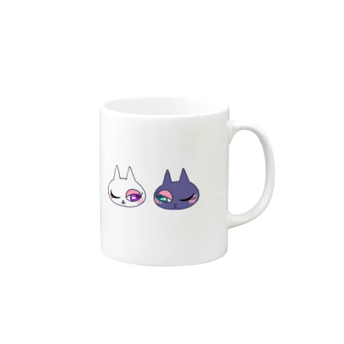 くろねこさんとしろねこさん、ウインク。 Mug