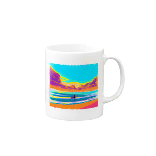 鏡のように輝く碧い海 Mug