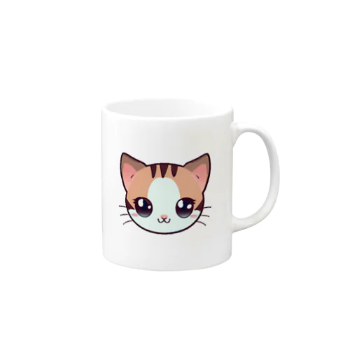 目を輝かせている猫 Mug