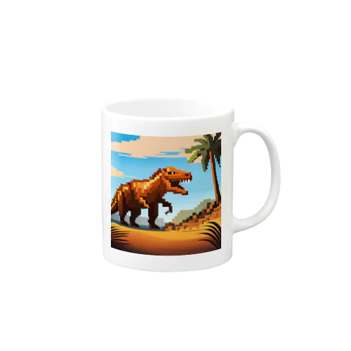 ドット絵カルノタサウルス Mug