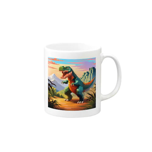 ドット絵肉食恐竜 Mug