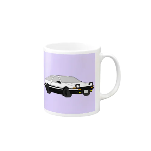 ぱかぱかライトの白黒レトロカー Mug