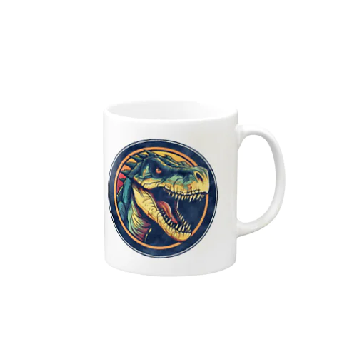  レトロでオシャレなヴィンテージ風恐竜アイテム マグカップ