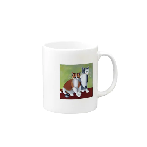 二匹の猫 Mug