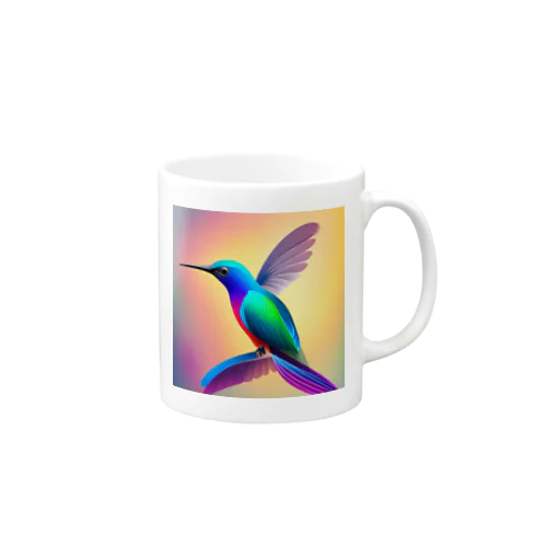 虹色の小鳥 マグカップ