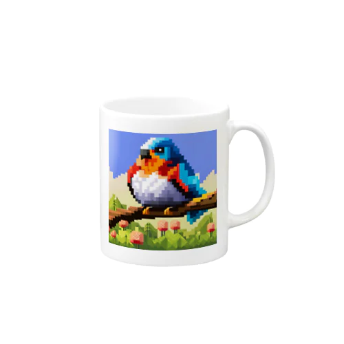 ドット柄のカラフルバード Mug