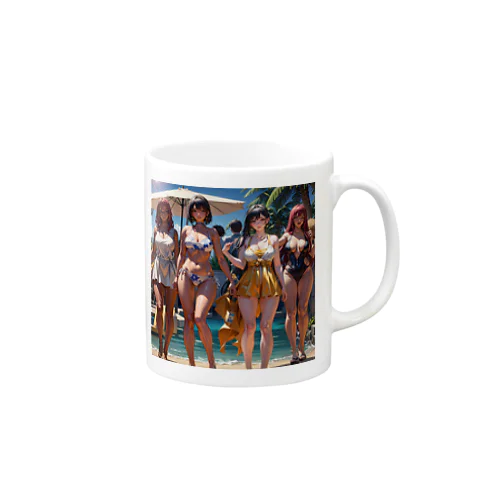 浜辺で撮った仲の良い4姉妹のプレミアムグッズ Mug