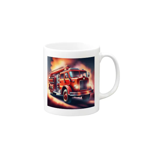 レトロタンク消防車　 Mug