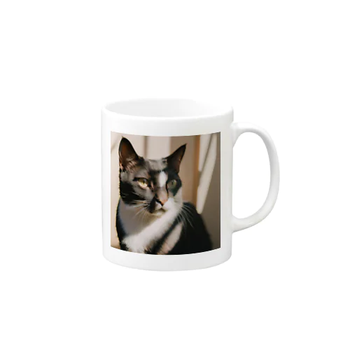 黒ぶち猫 Mug