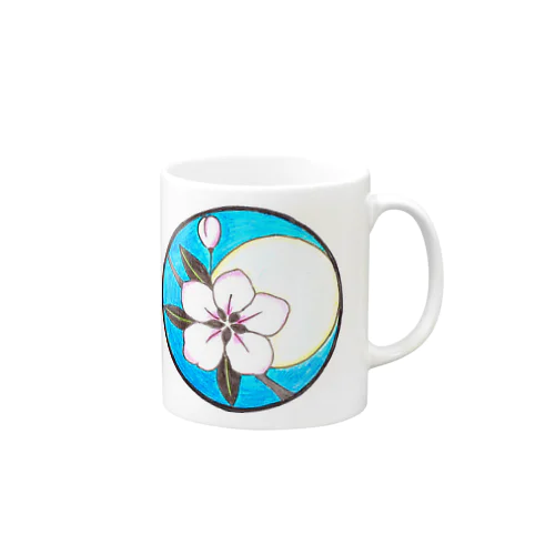 リンゴの花と満月 Mug