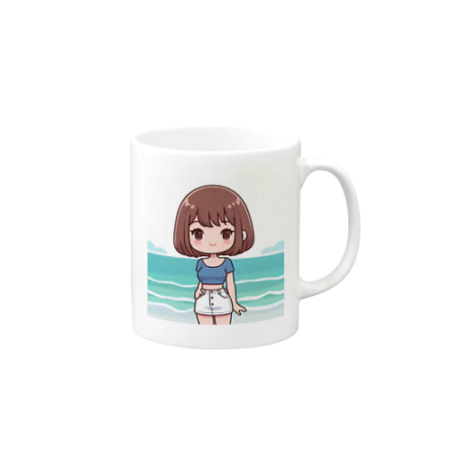 海辺のかわいい女の子③ Mug