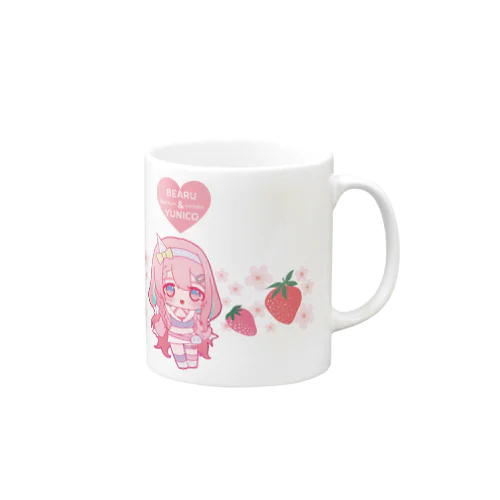 【べあユニコラボグッズ第1弾！】マグカップ　桃色ユニコ Mug