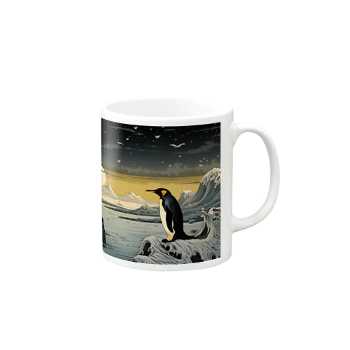 浮世絵　波のコウテイペンギン Mug