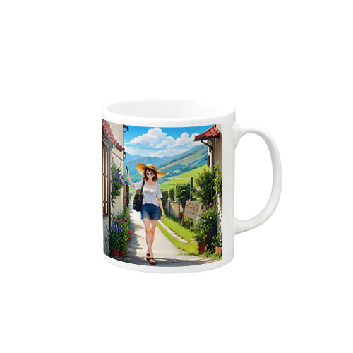 旅する女性 Mug