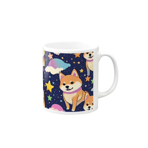 夜空に柴犬 Mug