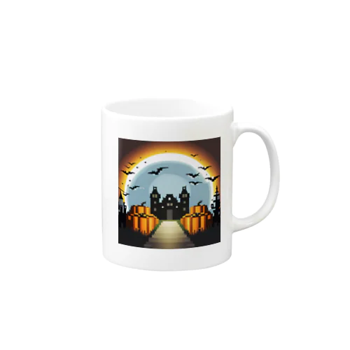 ドット絵のハロウィン城 Mug