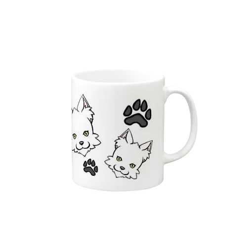 オオカミ模様(白) Mug