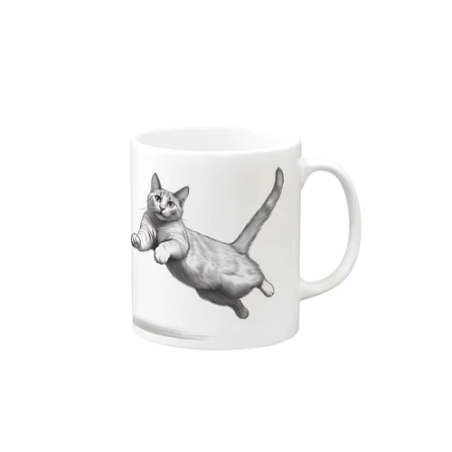 跳ね猫 Mug