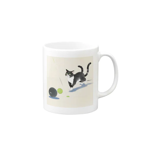 おもちゃで遊ぶかわいい猫🐈 Mug