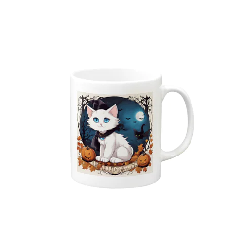 ハロウィンの白猫08 Mug