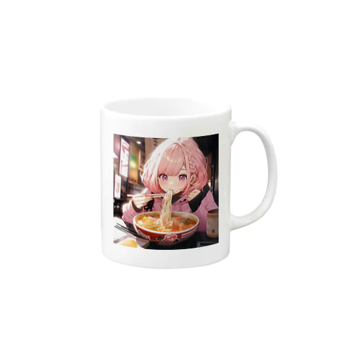 ラーメンをたべる女の子 Mug