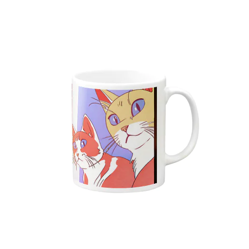 夕映え双猫 Mug