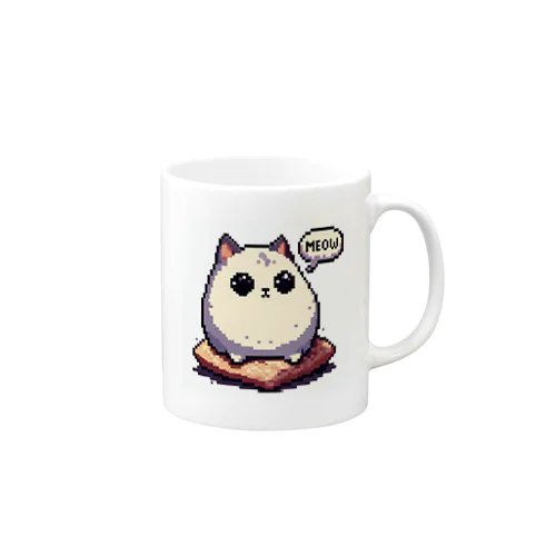 ピクセルアート風の猫 Mug