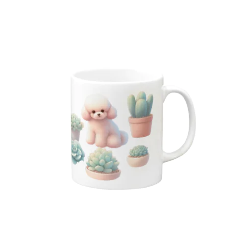 トイプーと多肉植物 Mug