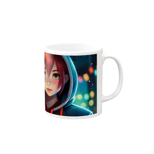 パーカーを着た赤毛の女の子 Mug