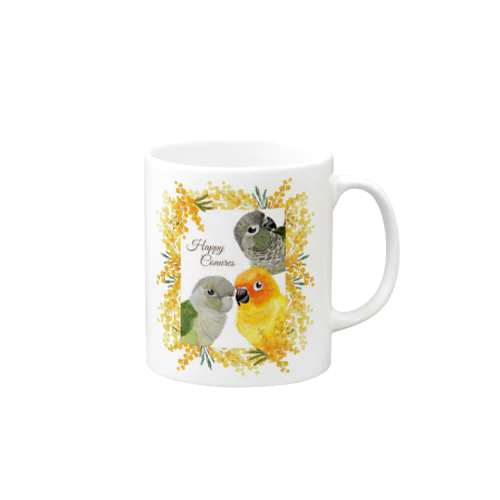 083 Happy Conures ミモザ Mug