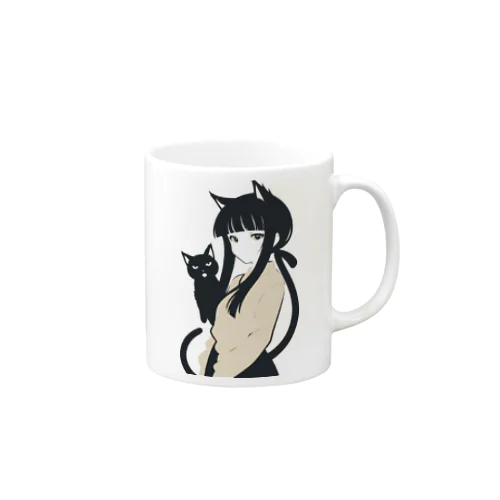 黒猫の少女 Mug