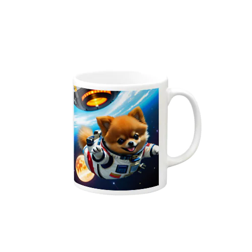 宇宙遊泳ポメちゃん Mug