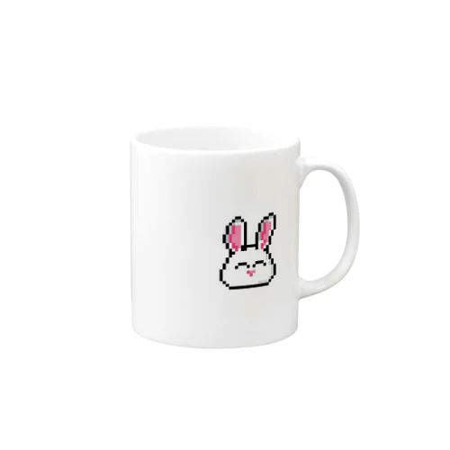 Super cute bunny kawaii face in pixel art!  Mug