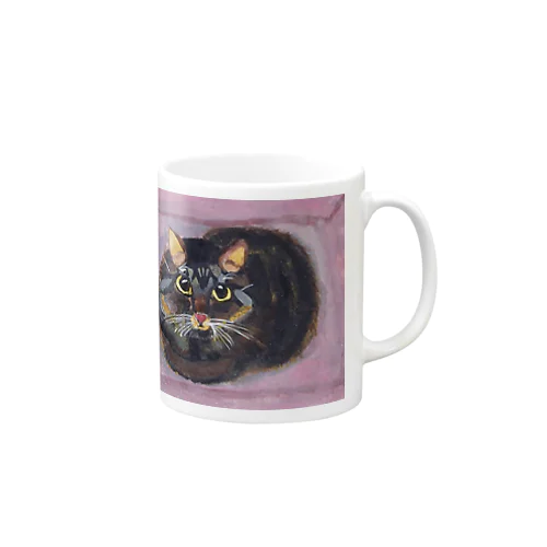 愛猫ポワロ、日本画 Mug